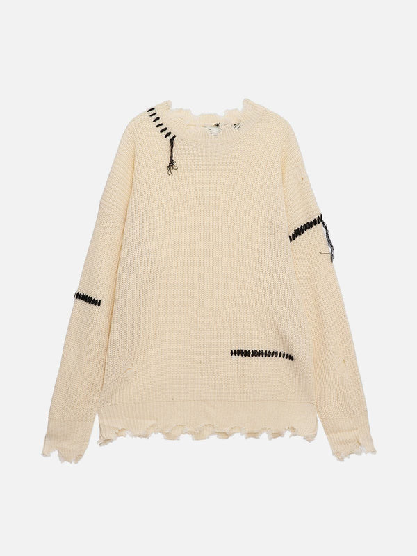 AlanBalen® - Irregular Edges Hole Sweater AlanBalen