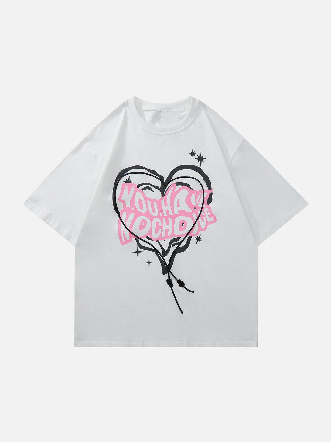 AlanBalen® - Irregular Heart Letter Print Tee AlanBalen