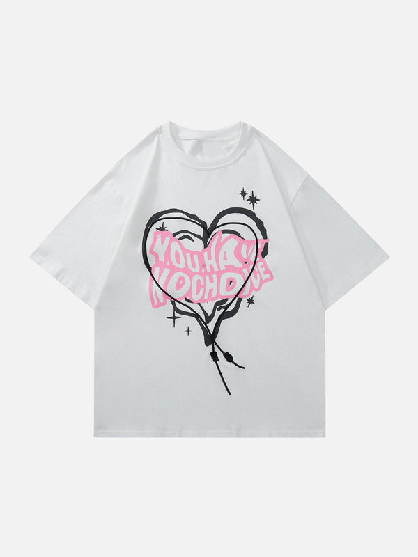 AlanBalen® - Irregular Heart Letter Print Tee AlanBalen