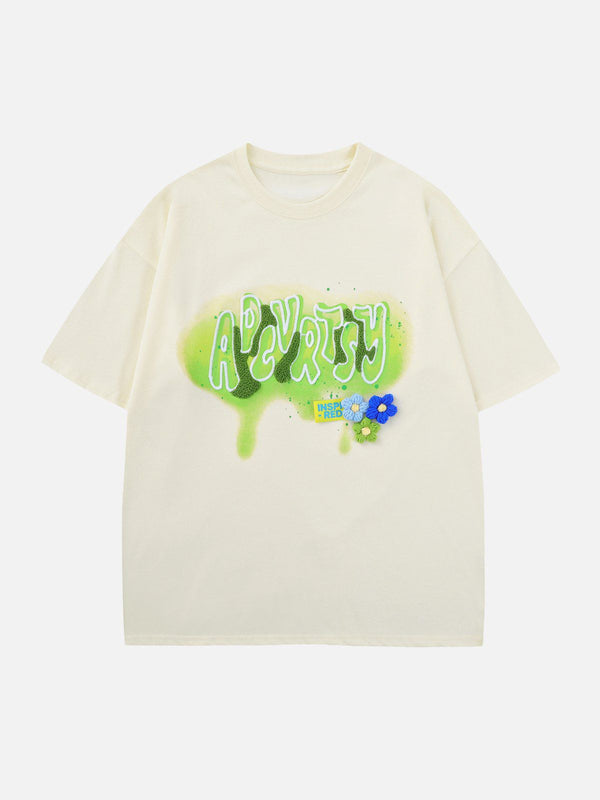 AlanBalen® - Knitting Embroidery Flowers TEE AlanBalen