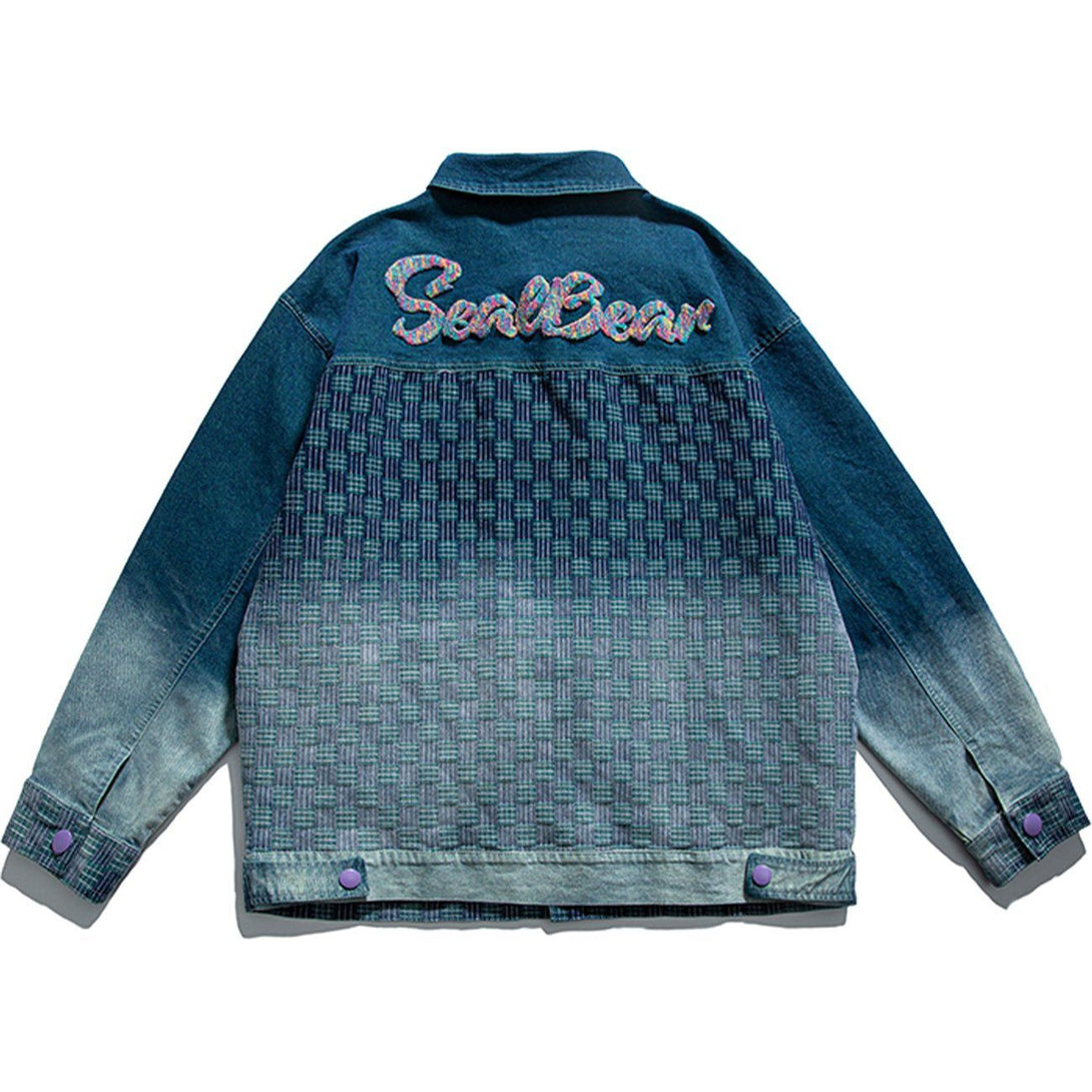 AlanBalen® - Labeled Gradient Denim Jacket AlanBalen