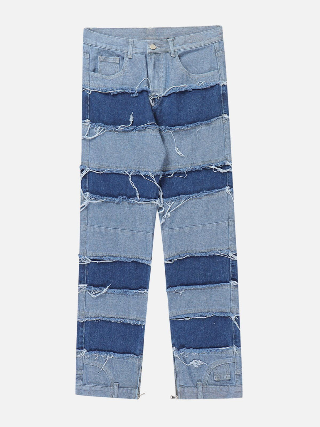 AlanBalen® - Laminated Patchwork Jeans AlanBalen