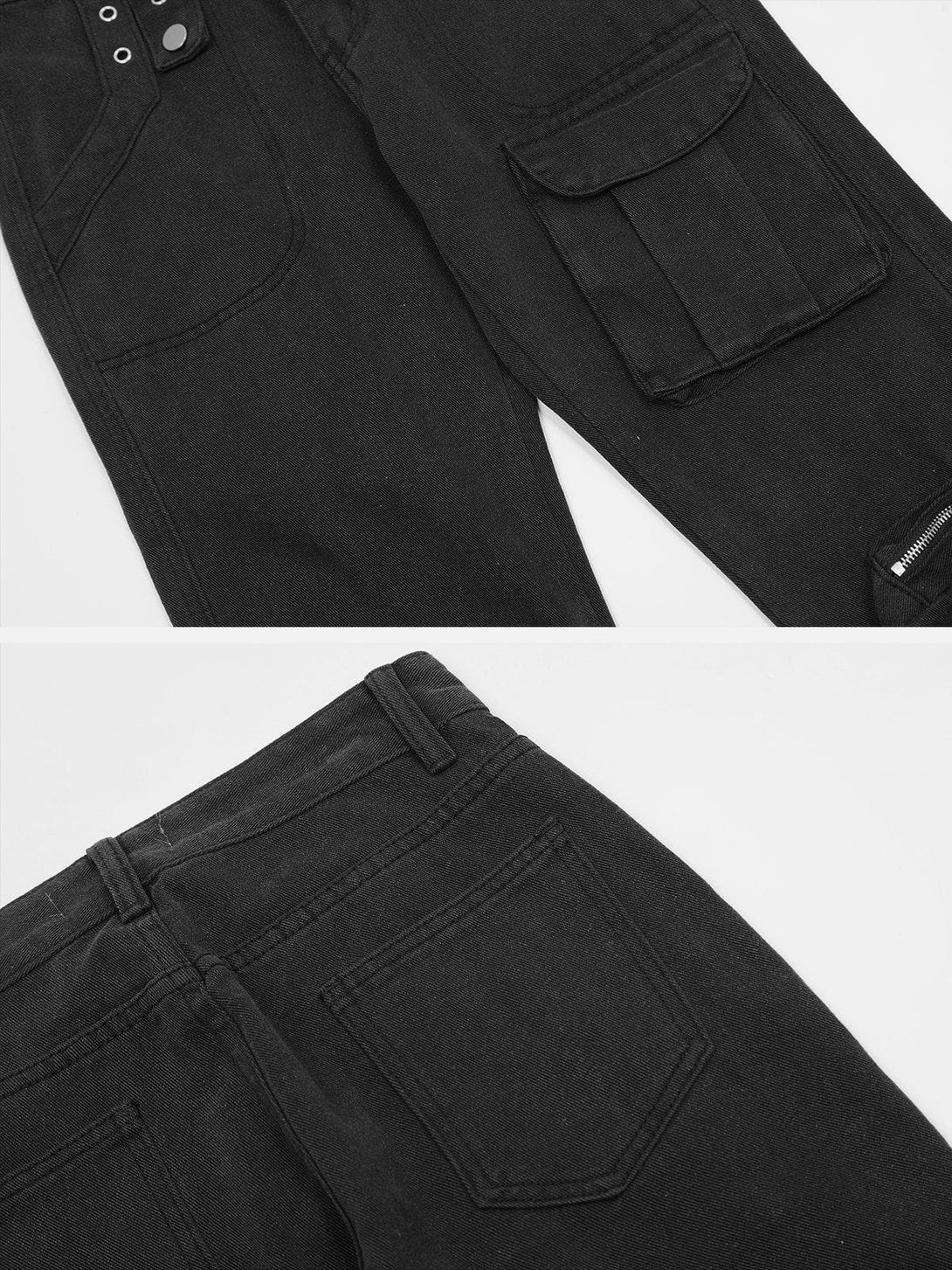 AlanBalen® - Large Pocket Patchwork Jeans AlanBalen