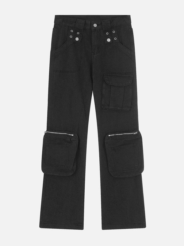 AlanBalen® - Large Pocket Patchwork Jeans AlanBalen