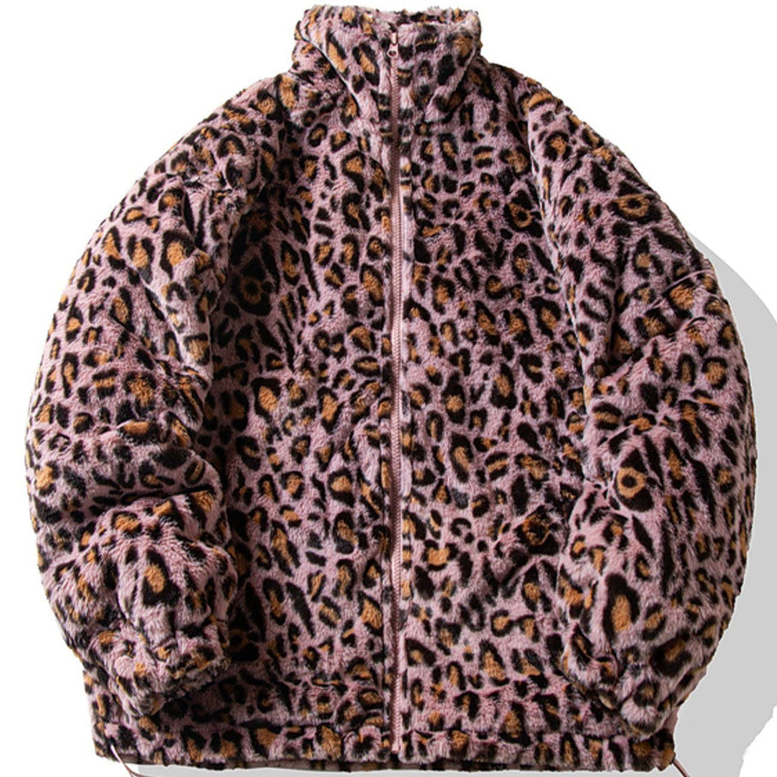 AlanBalen® - Leopard Print All Over Plush Winter Coat AlanBalen