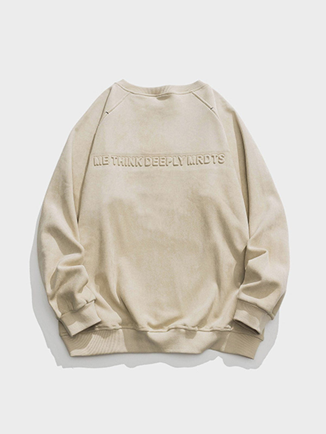 AlanBalen® - Letter Embossed Suede Sweatshirt AlanBalen