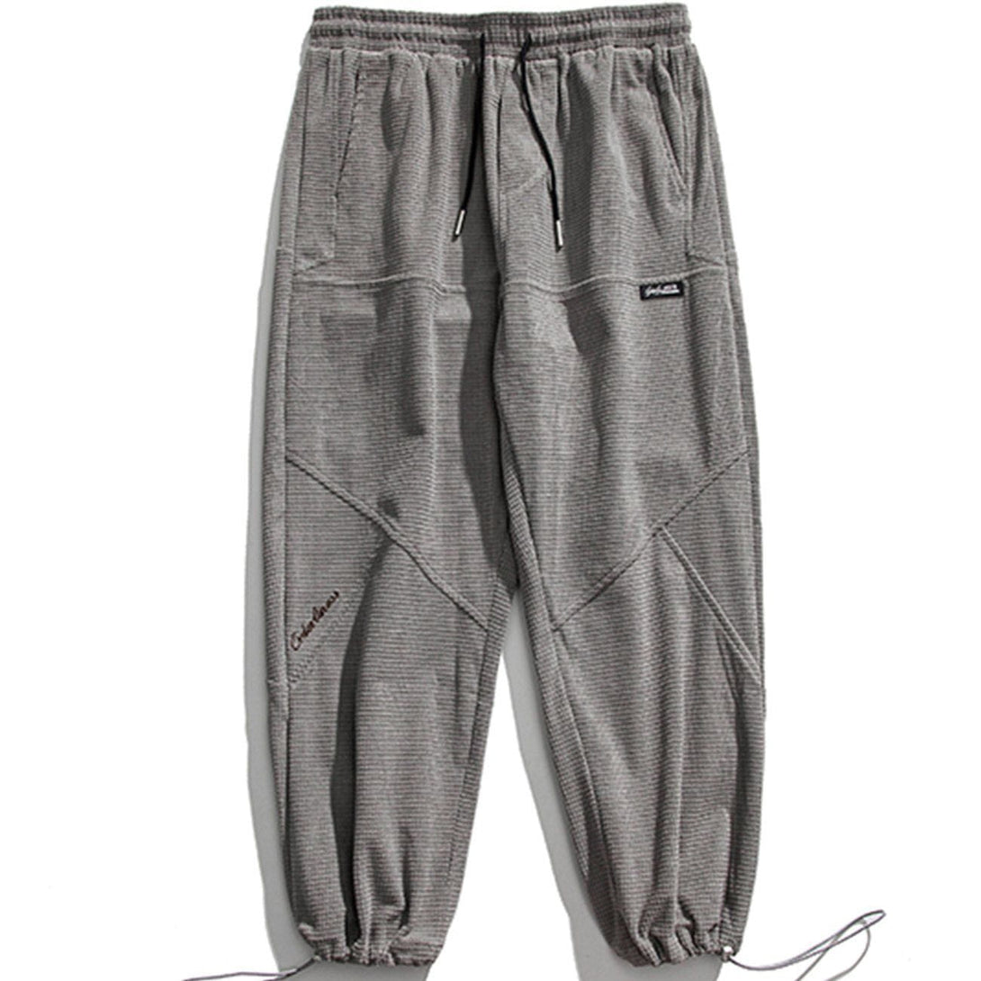 AlanBalen® - Letter Embroidered Check Sweatpants AlanBalen