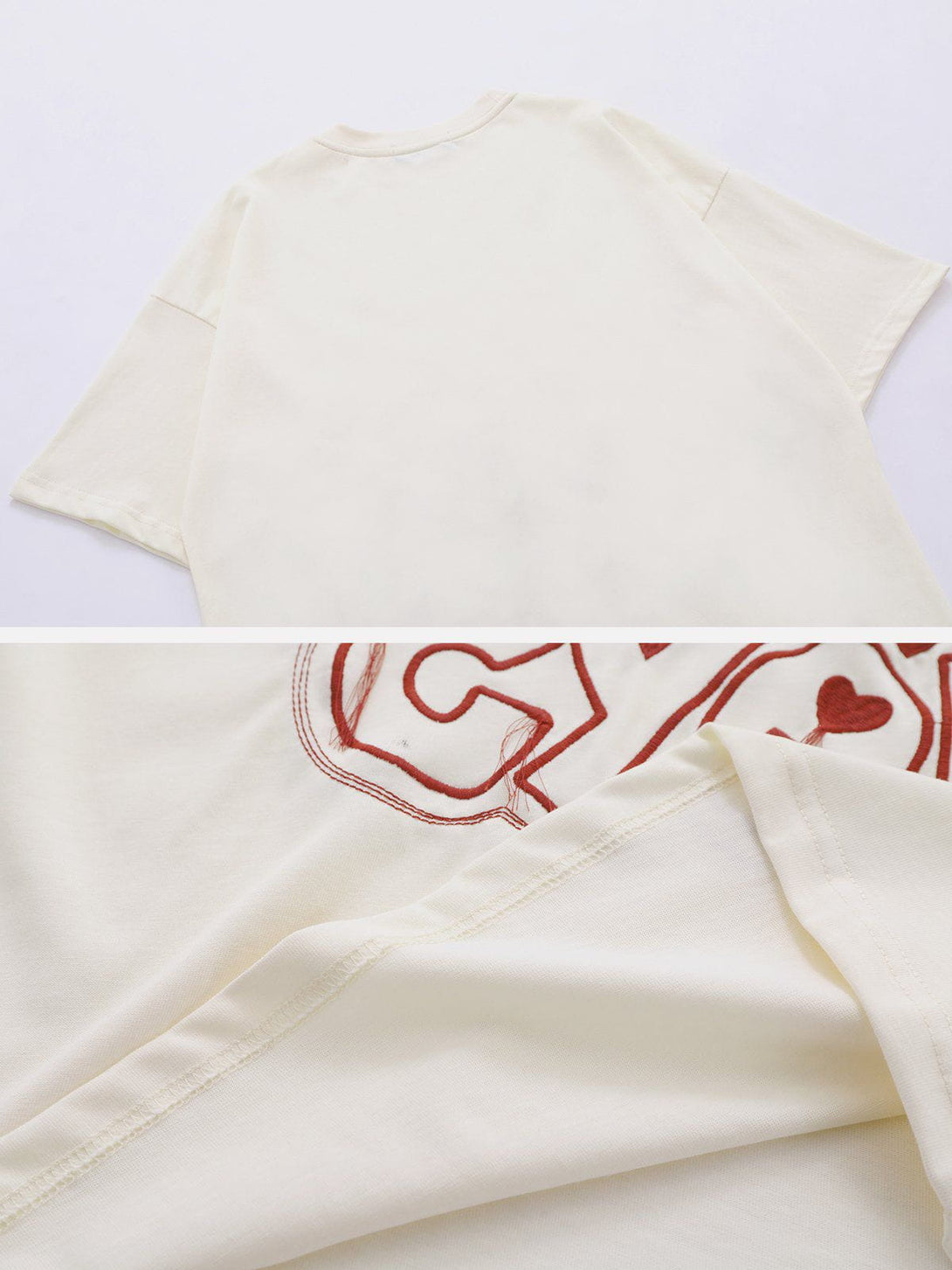 AlanBalen® - Letter Embroidery Heart Element Tee AlanBalen