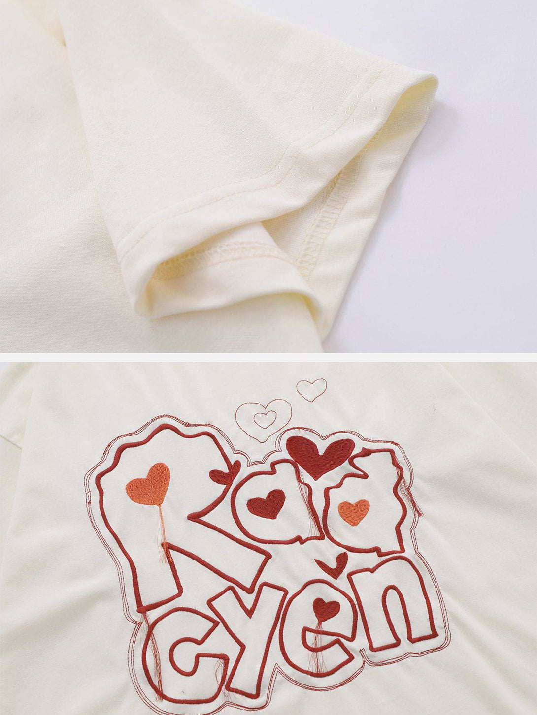 AlanBalen® - Letter Embroidery Heart Element Tee AlanBalen