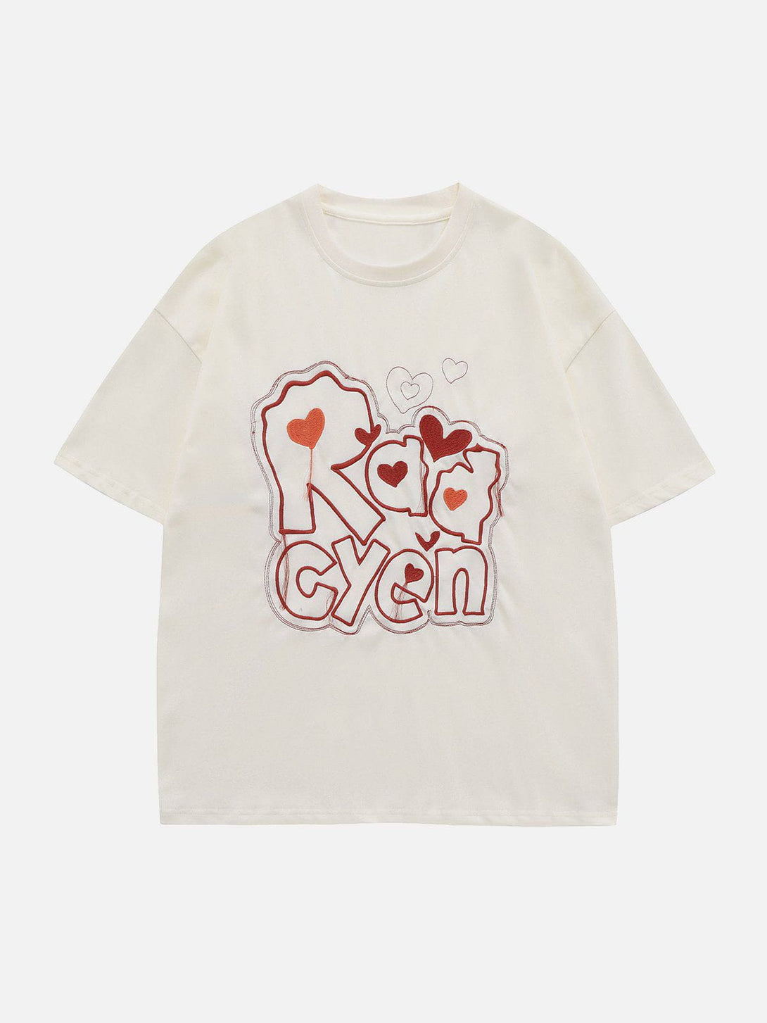 AlanBalen® - Letter Embroidery Heart Element Tee AlanBalen