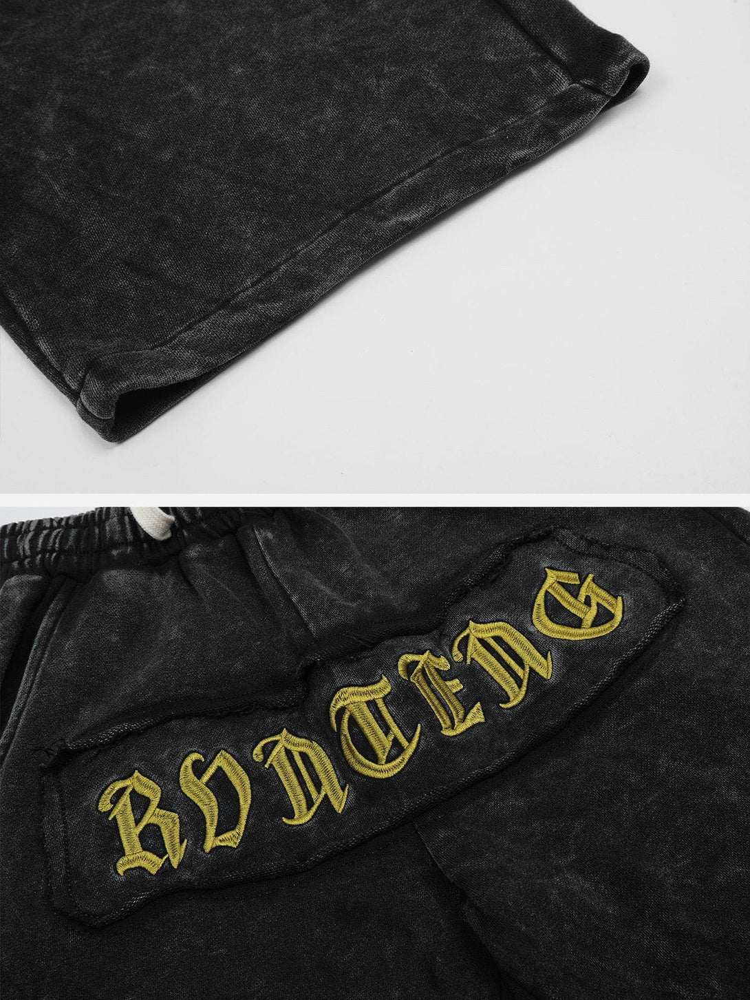 AlanBalen® - Letter Embroidery Shorts AlanBalen