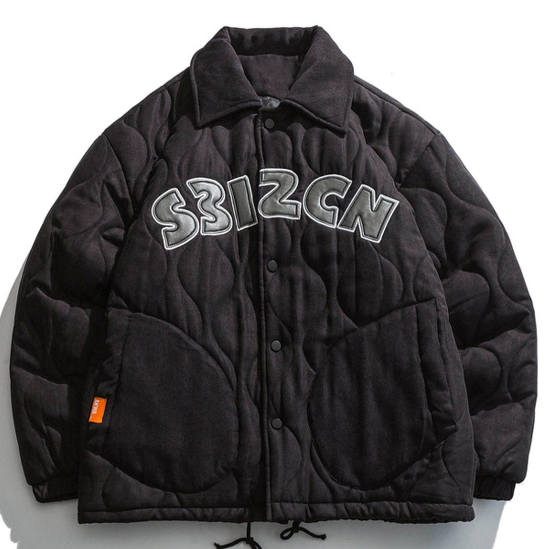 AlanBalen® - Letter Embroidery Winter Coat AlanBalen