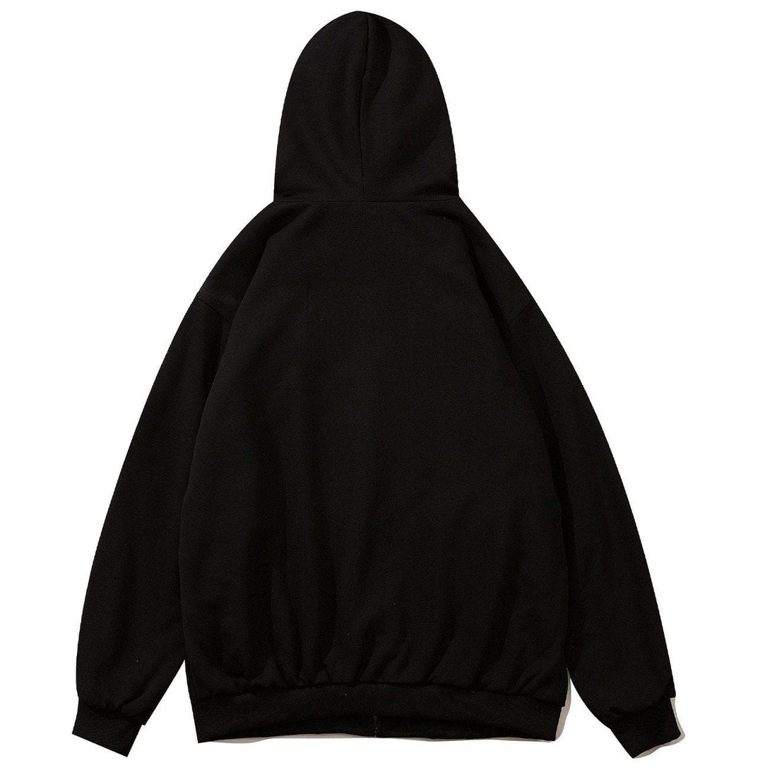 AlanBalen® - Letter Embroidery Zipper Hoodie AlanBalen