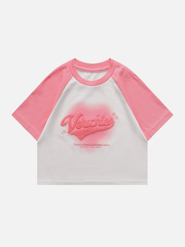 AlanBalen® - Letter Flocking Raglan Tee AlanBalen