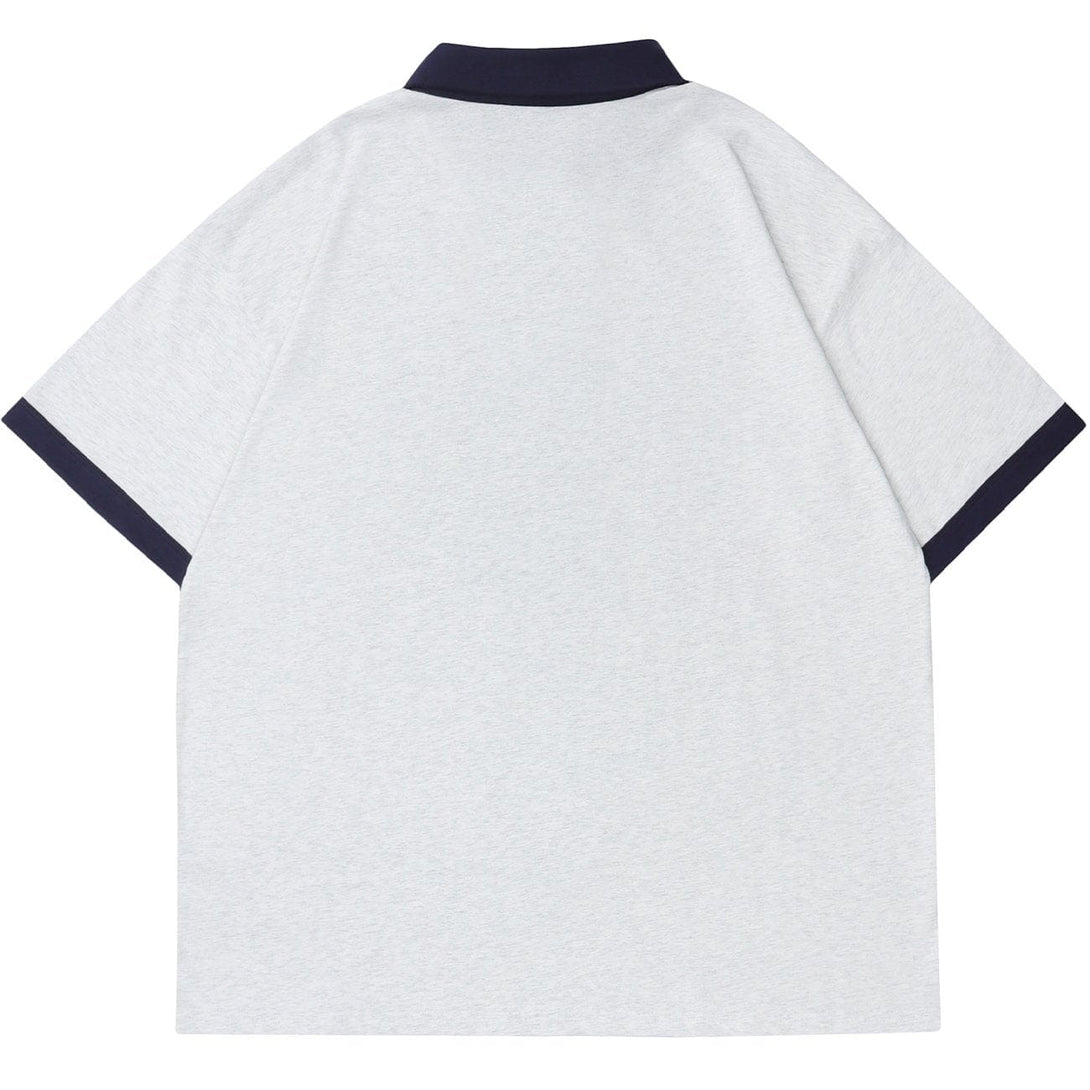 AlanBalen® - Letter Graphic Polo Collar Tee AlanBalen