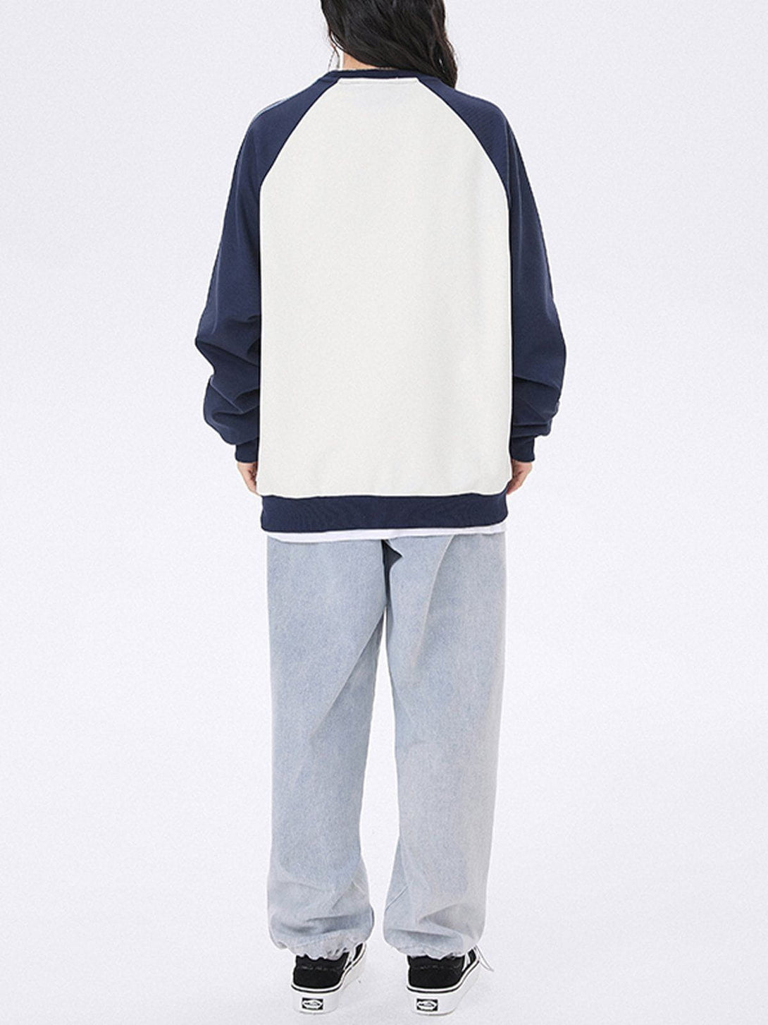 AlanBalen® - Letter Print Panel Side Stripe Sweatshirt AlanBalen