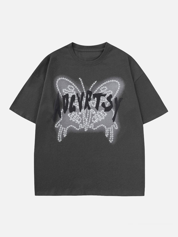 AlanBalen® - Letterd Butterfly Print Tee AlanBalen