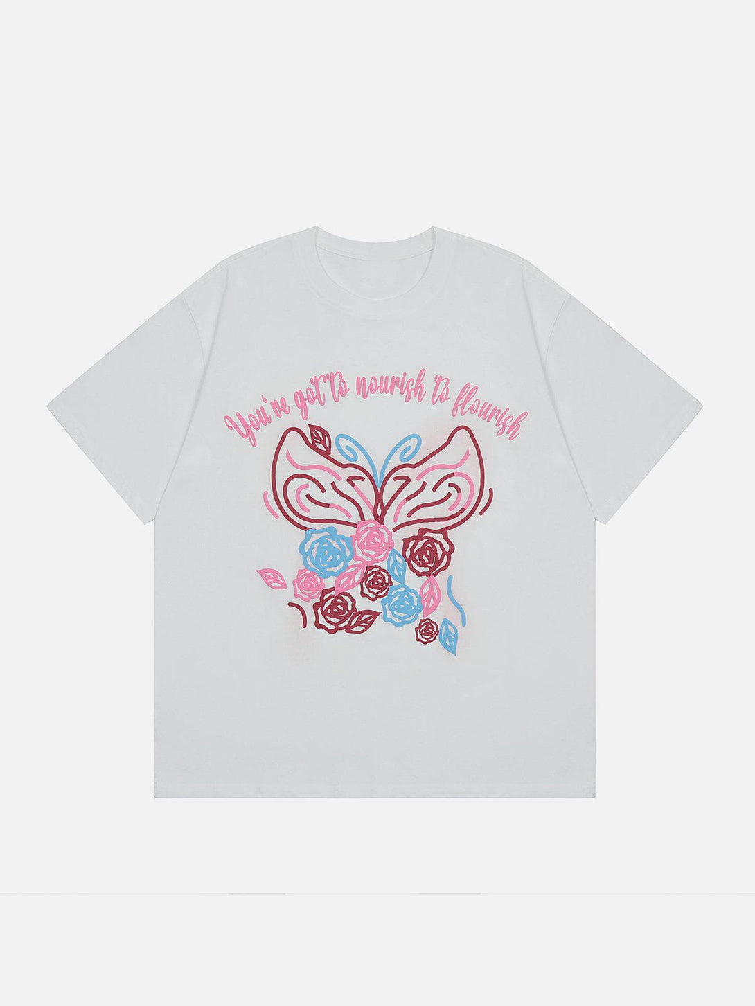 AlanBalen® - Line Flower Butterfly Print Tee AlanBalen