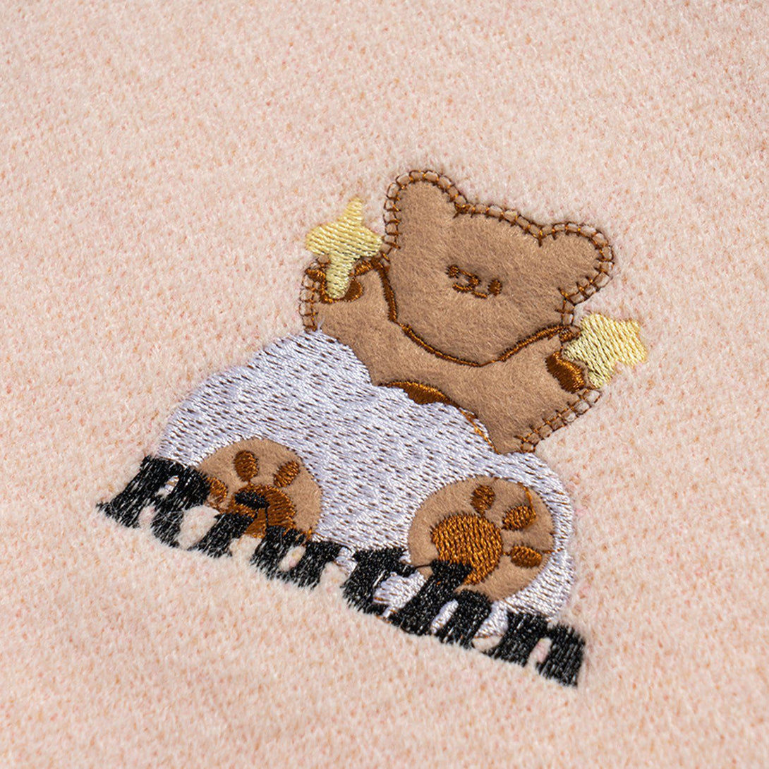 AlanBalen® - Little Bear Badge Stitching Knit Sweater AlanBalen