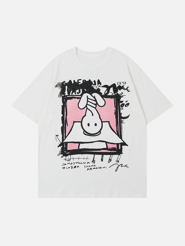 AlanBalen® - Long Ears Rabbit Graphic Tee AlanBalen