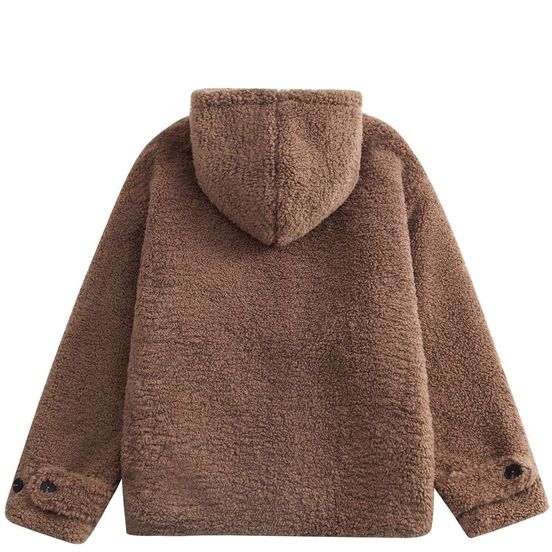 AlanBalen® - Love Button Hood Sherpa Winter Coat AlanBalen