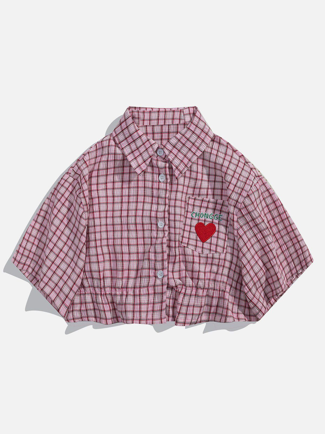 AlanBalen® - Love Embroidered Plaid Tee AlanBalen