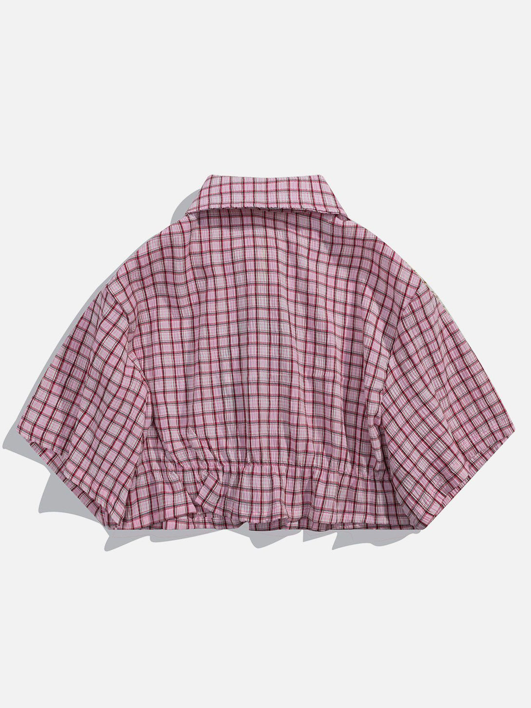 AlanBalen® - Love Embroidered Plaid Tee AlanBalen