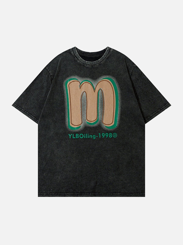 AlanBalen® - M Foam Printing Washed Tee AlanBalen