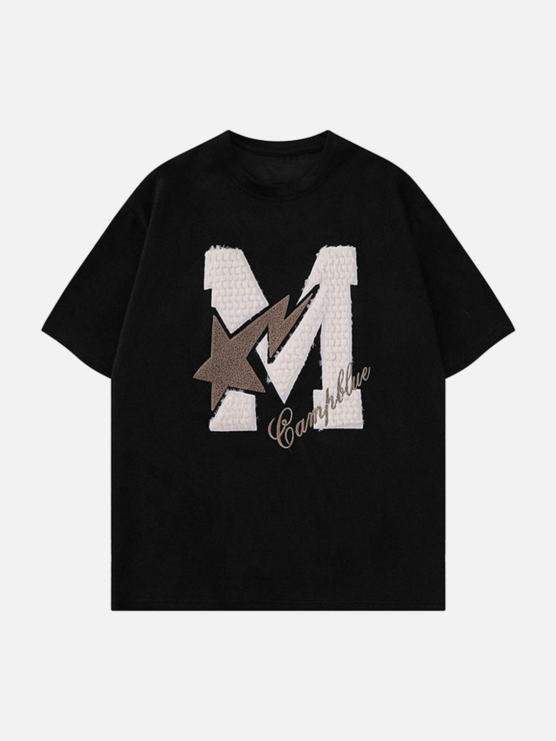 AlanBalen® - M Letter Star Embroidery Tee AlanBalen