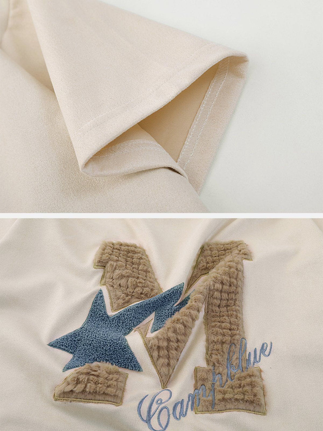 AlanBalen® - M Letter Star Embroidery Tee AlanBalen