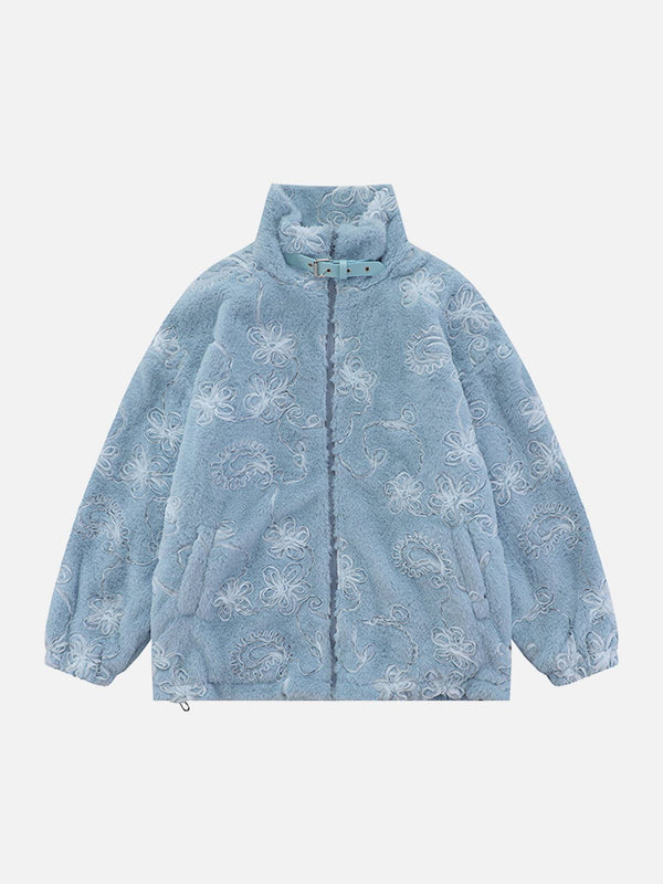 AlanBalen® - Mesh 3D Floral Plush Winter Coat AlanBalen