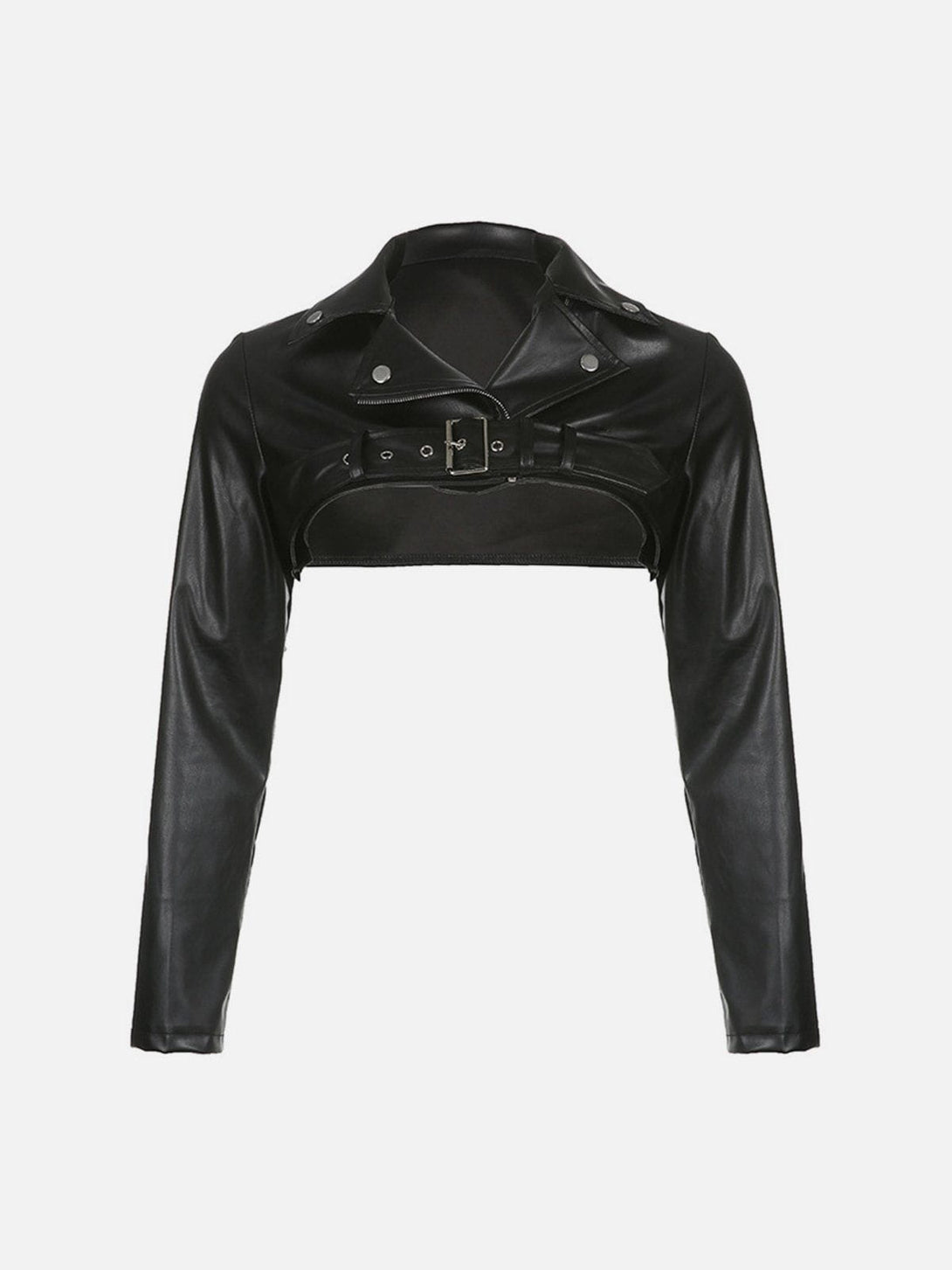 AlanBalen® - Metal Buckle Zipper Leather Racing Jacket AlanBalen