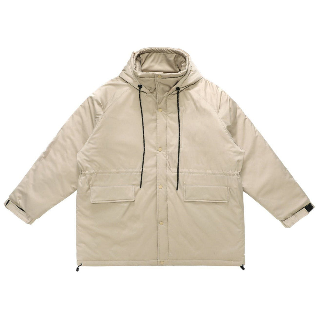 AlanBalen® - Mid-length Multi-Pocket with Hood Winter Coat AlanBalen