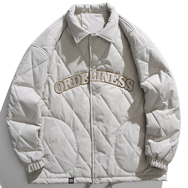 AlanBalen® - Monogram Embroidery Rhombus Winter Coat AlanBalen