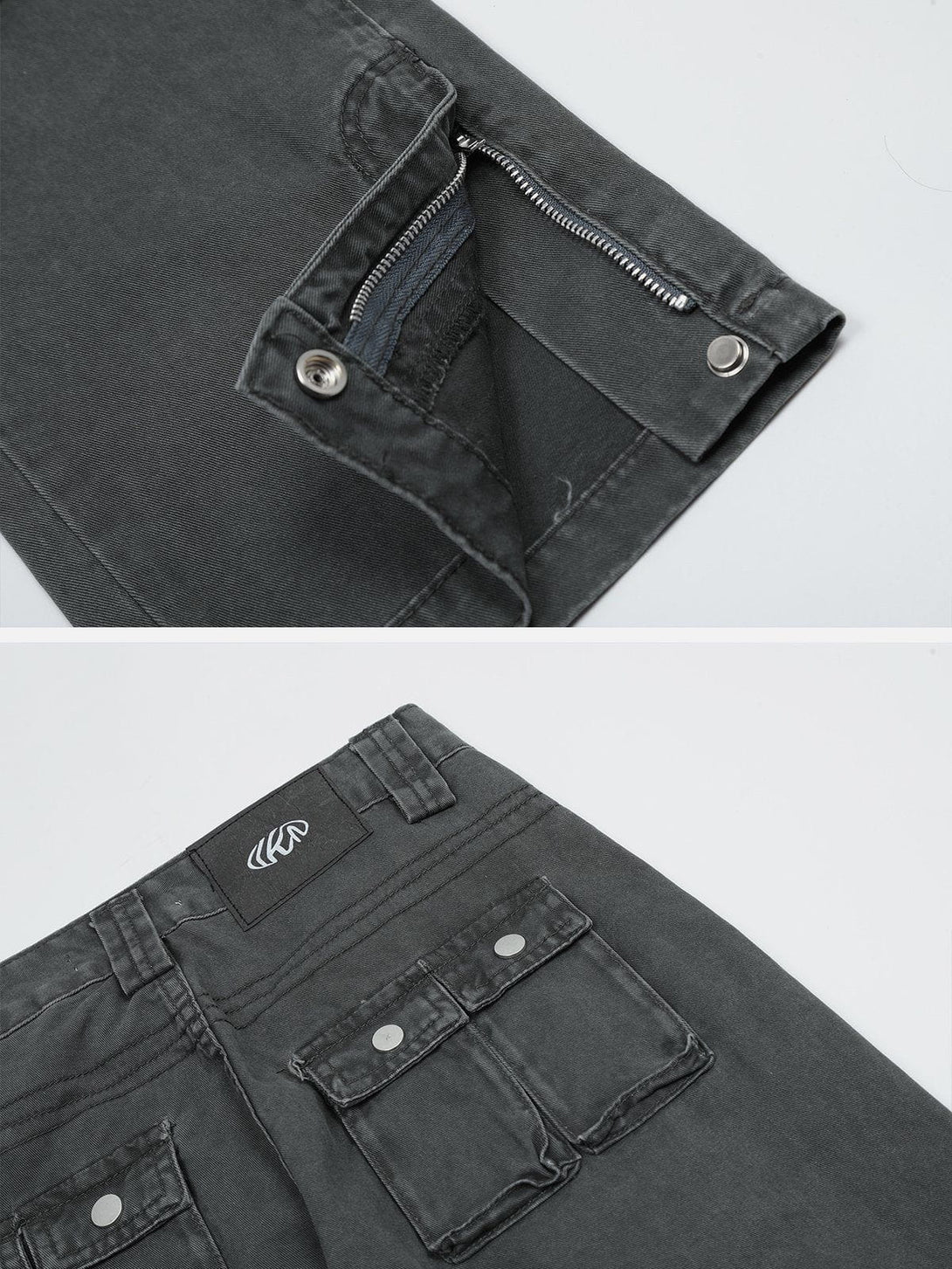 AlanBalen® - Multi Pocket Denim Cargo Pants AlanBalen