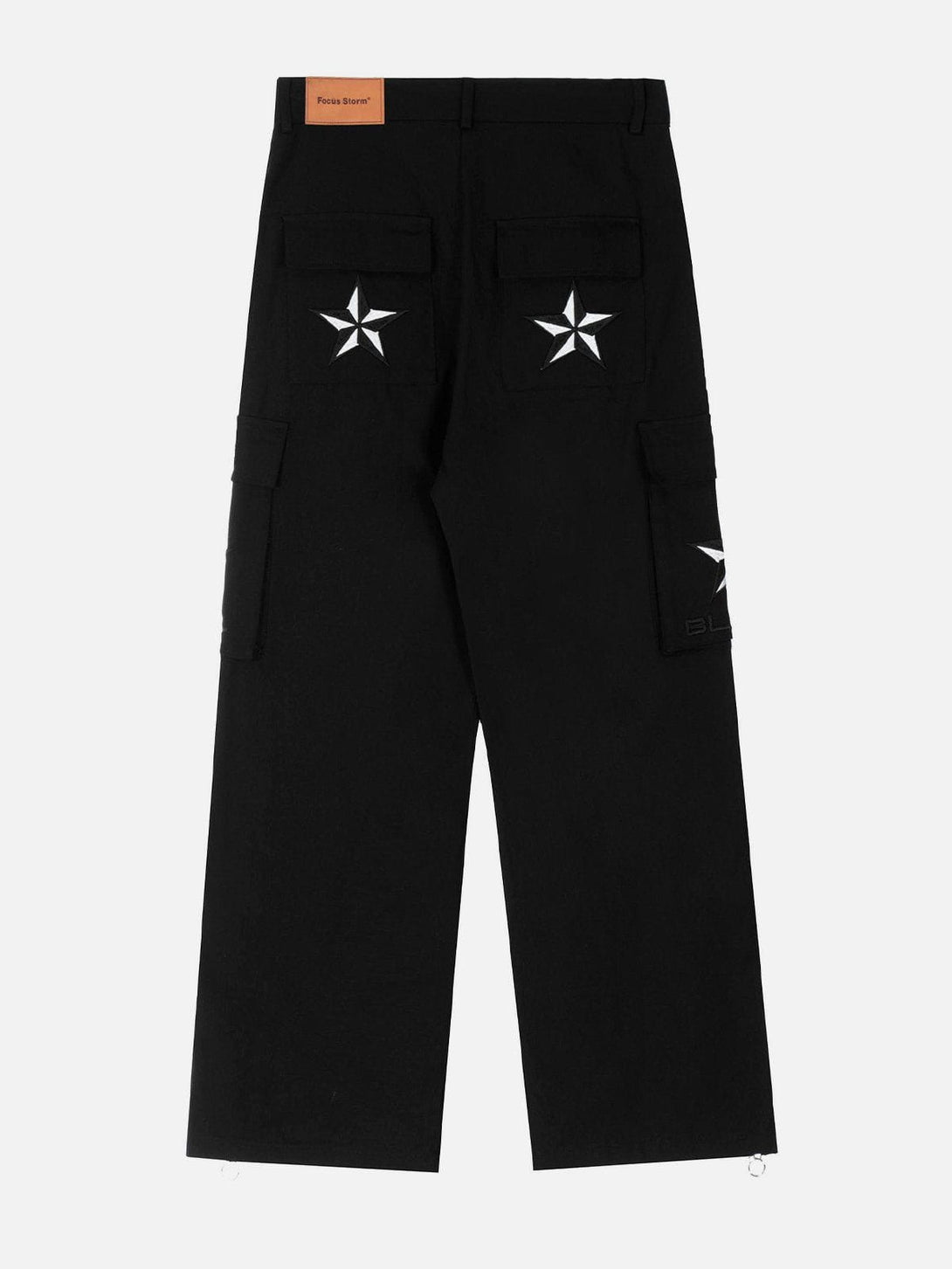 AlanBalen® - Multi-Pocket Pentagram Embroidered Cargo Pants AlanBalen