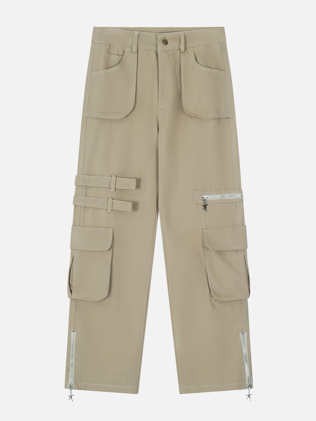 AlanBalen® - Multi-Pocket Zippered Cargo Pants