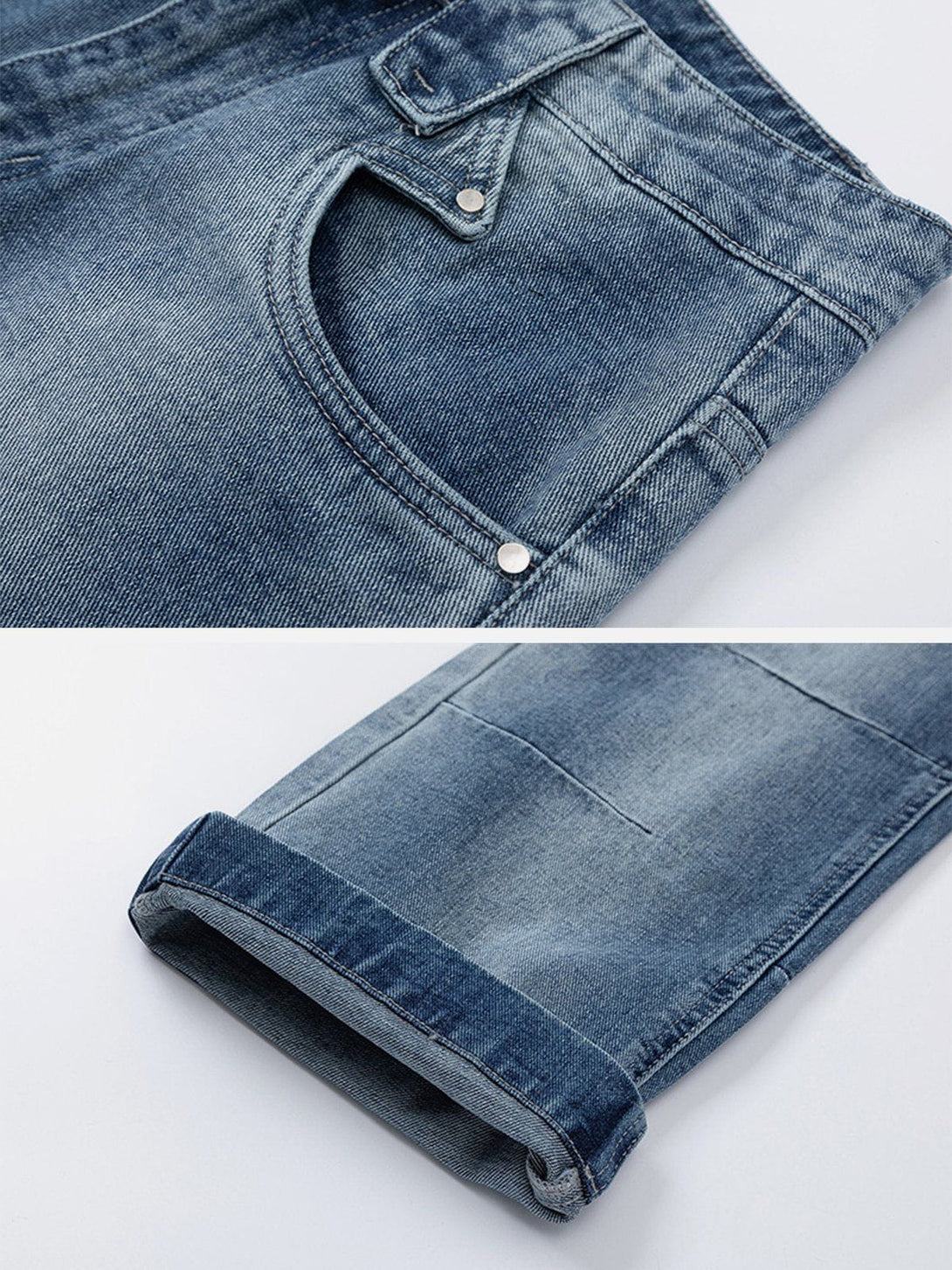 AlanBalen® - Multi Ruched Wash Jeans AlanBalen