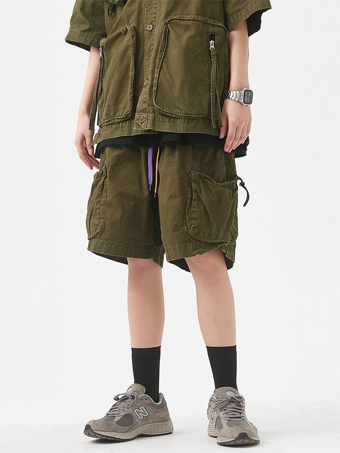 AlanBalen® - Multiple Pockets Drawstring Shorts AlanBalen