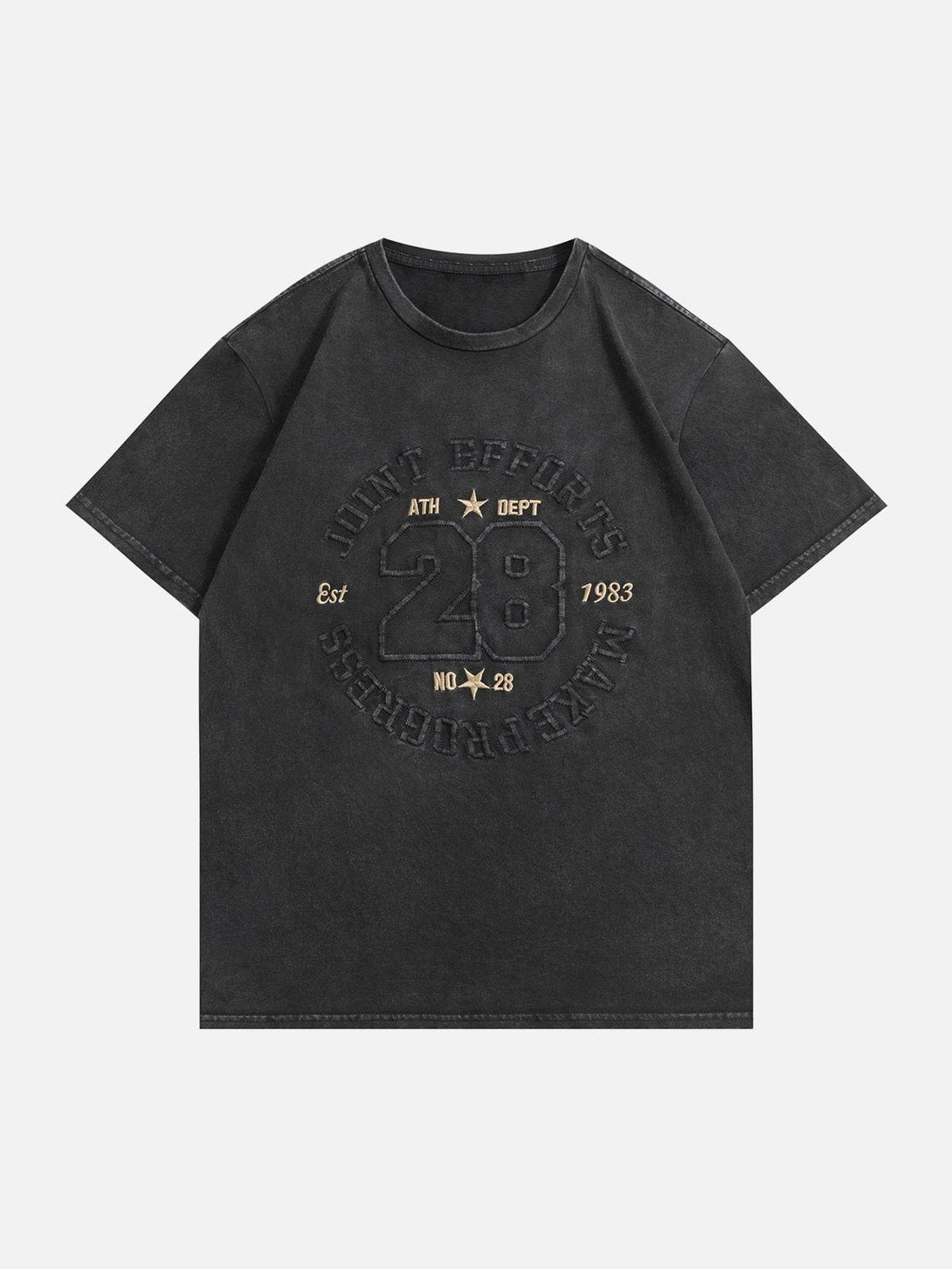 AlanBalen® - Number 28 Embroidery Washed Tee AlanBalen