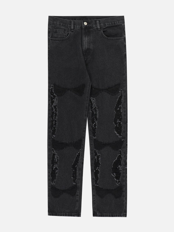 AlanBalen® - Openwork Patch Jeans AlanBalen