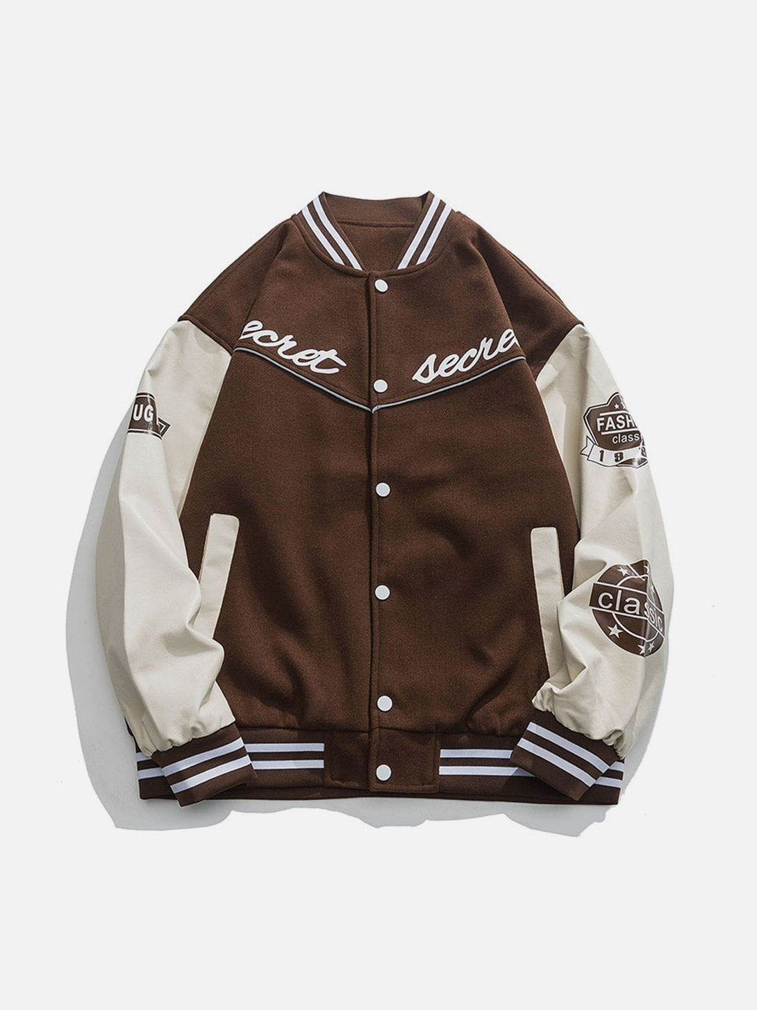 AlanBalen® - PU Splicing Varsity Jacket AlanBalen