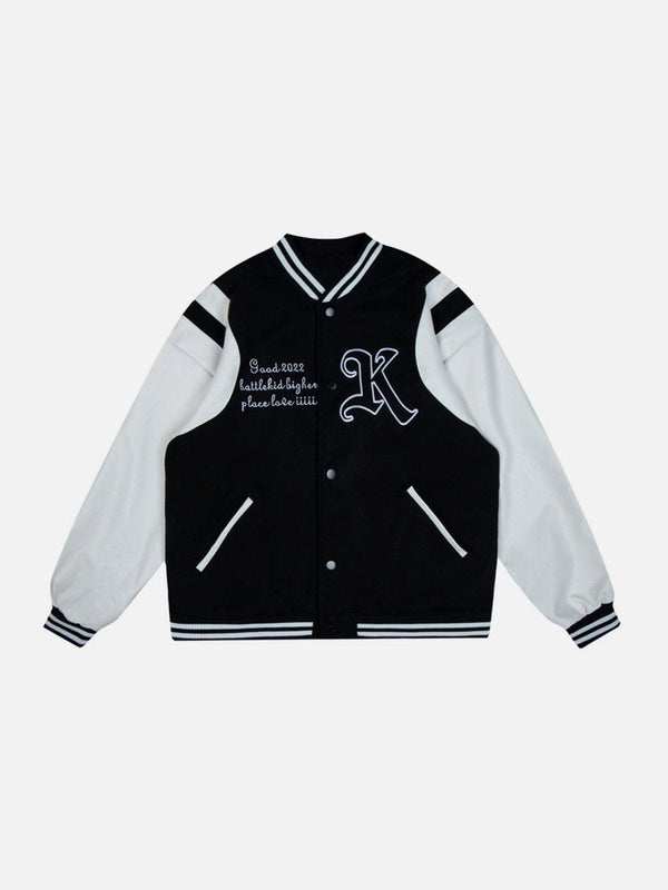 AlanBalen® - PU Splicing Varsity Jacket AlanBalen