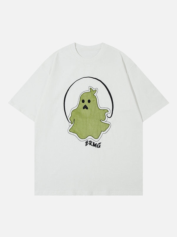 AlanBalen® - Patch Embroidery Ghost Print Tee AlanBalen