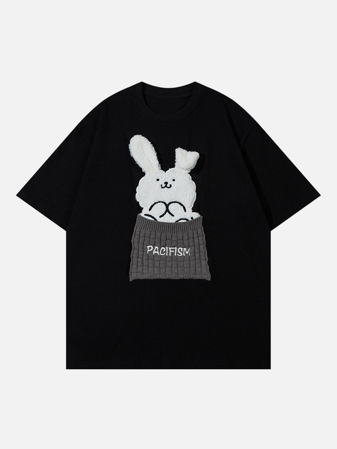 AlanBalen® - Patch Embroidery Rabbit Print Tee AlanBalen