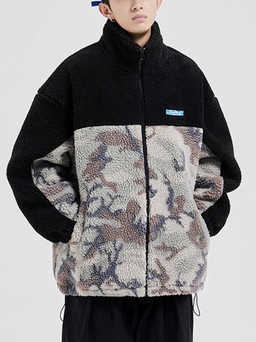 AlanBalen® - Patchwork Camouflage Sherpa Coat AlanBalen