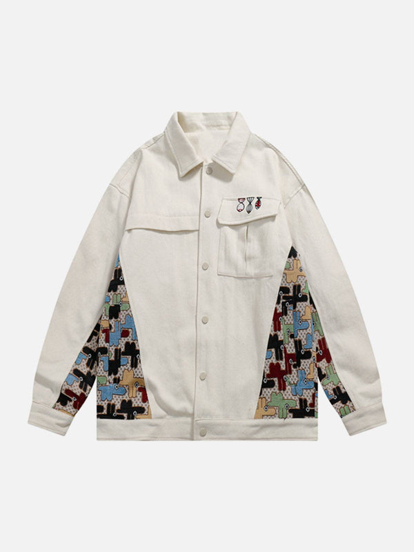 AlanBalen® - Patchwork Cartoon Print Jacket AlanBalen