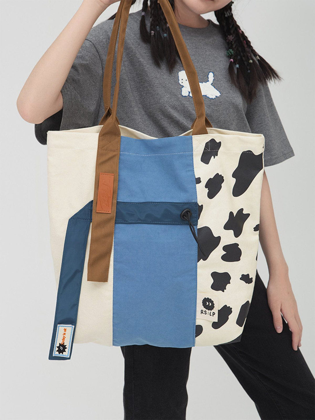 AlanBalen® - Patchwork Cow Pattern Tote Bag AlanBalen