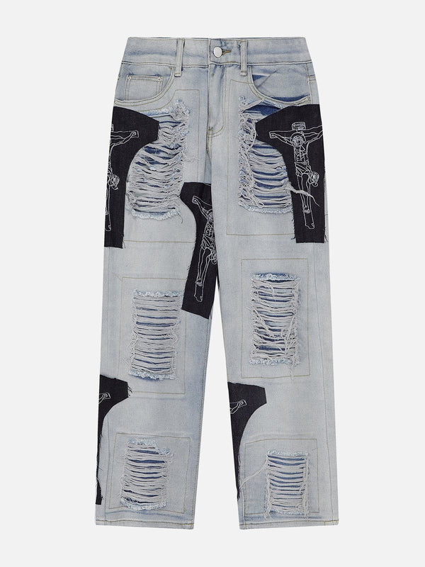 AlanBalen® - Patchwork Holes Jeans AlanBalen