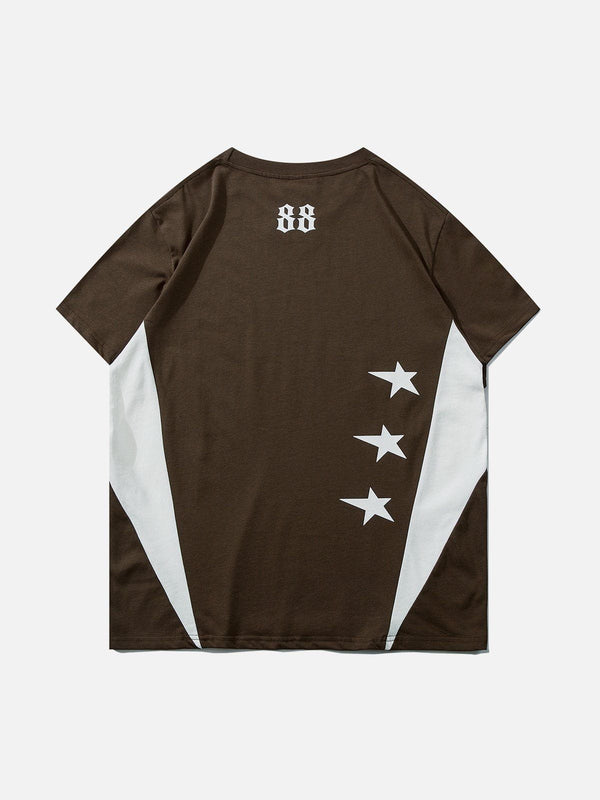 AlanBalen® - Patchwork Plastisol Printing Star Tee AlanBalen